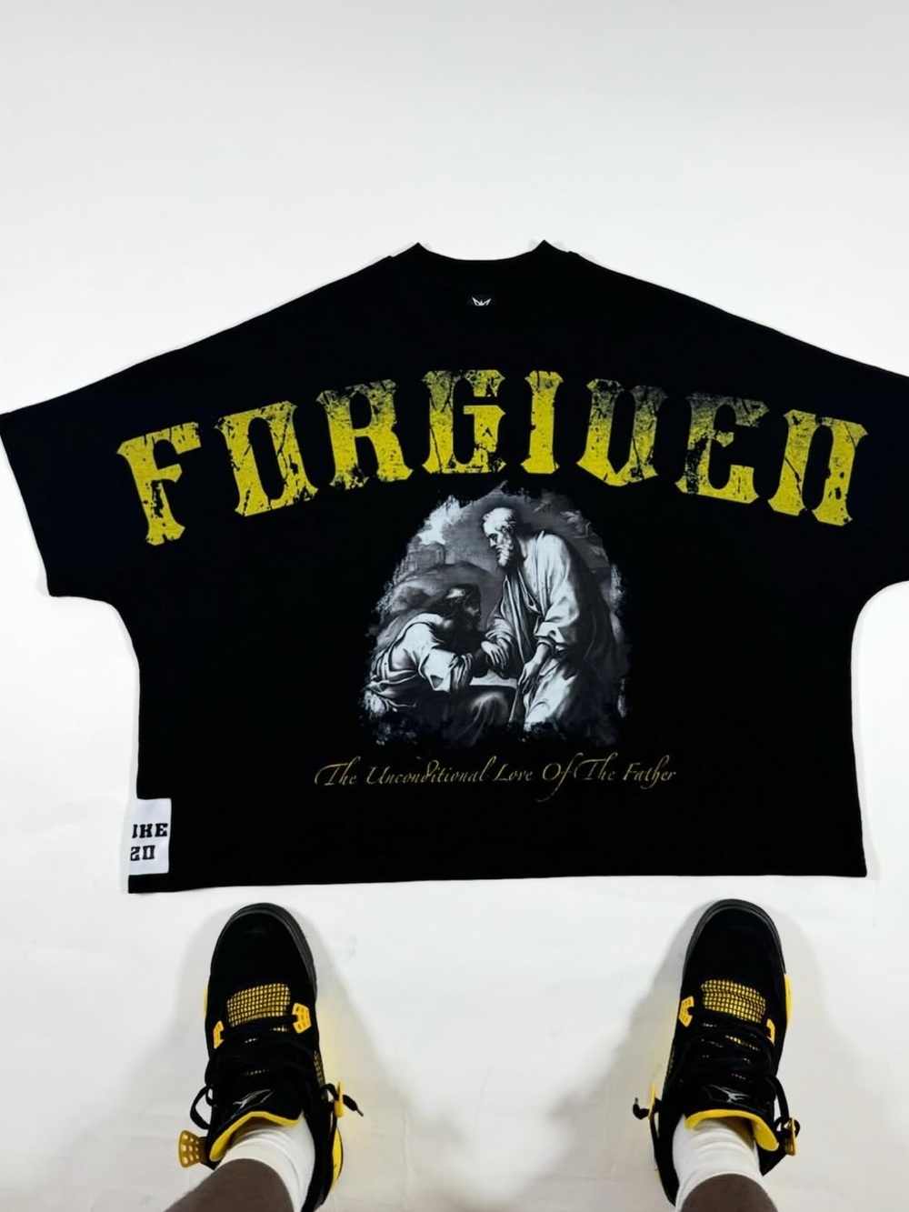 Black 'Forgiveness' Graphic Jesus Crewneck oversized Tee FDOC X NEO